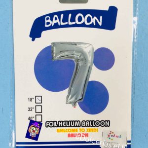 GLOBO METALICO No. 7 PLATEADO 1 Pza. 16"
