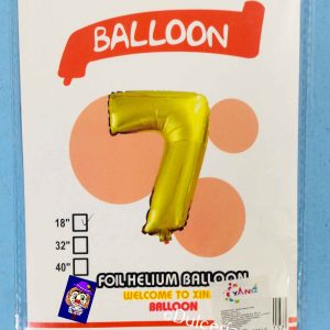 GLOBO METALICO No. 7 DORADO 1 Pza. 16"