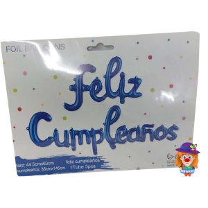SET GLOBO FELIZ CUMPLEAÑOS 1 Pza. AZUL REY