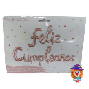 SET GLOBO FELIZ CUMPLEAÑOS 1 Pza. ROSA
