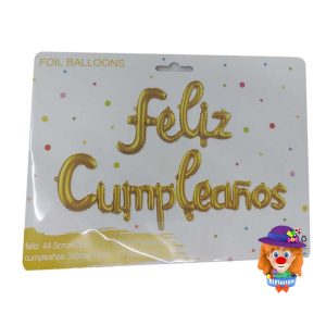 SET GLOBO FELIZ CUMPLEA?OS 1 Pza. DORADO