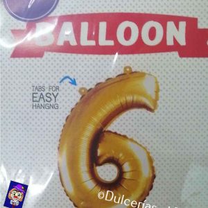 GLOBO METALICO No. 6 DORADO 1 Pza. 32"