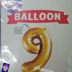 GLOBO METALICO No. 9 DORADO 1 Pza. 32"