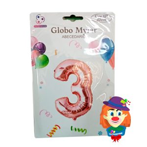 GLOBO METALICO No. 3 ROSA 1 Pza. 32"