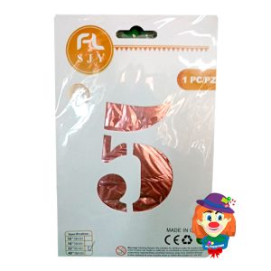 GLOBO METALICO No. 5 ROSA 1 Pza. 32"