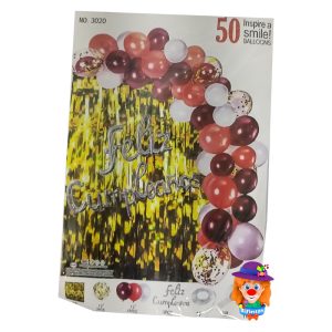 No.3020 SET ARCO GLOBOS BLANCO ROJO 50 Pzs.