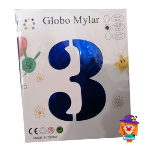 GLOBO METALICO No. 3 AZUL 1 Pza. 32"