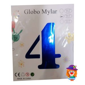 GLOBO METALICO No. 4 AZUL 1 Pza. 32"