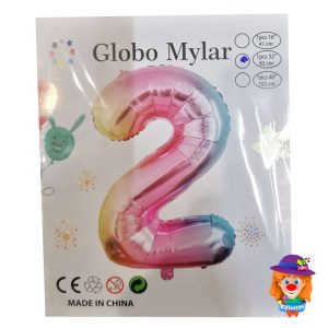 GLOBO METALICO No. 2  MULTICOLOR 1 Pzs. 32"