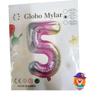GLOBO METALICO No. 5  MULTICOLOR 1 Pzs. 32"
