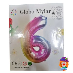 GLOBO METALICO No. 6  MULTICOLOR 1 Pzs. 32"