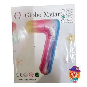 GLOBO METALICO No. 7  MULTICOLOR 1 Pzs. 32"