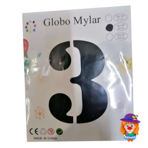 GLOBO METALICO No. 3 NEGRO 1 Pzs. 32"