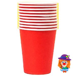 VASO CARTON 10 Pzs. Rojo