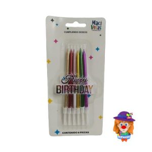 HAPPY BIRTHDAY VELA LAPIZ 6 Pzs. Maci Velas