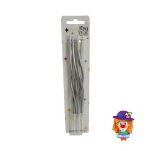 VELA ESPAGUETTI PLATEADA 6 Pzs. Maci Velas