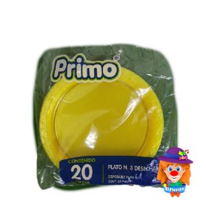 PLATO NEON # 3 AMARILLO 20 Pzs. Primo