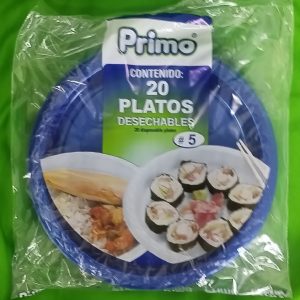 PLATO NEON #5 20 Pzs. AZUL Primo